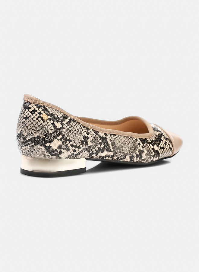 Dejavu Shoes HOT-DVTX-010 Leather Snake Textile Multicolour Slip On Ballerina For Women - Image 3