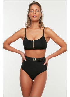 Black Belted High Waist Bikini Bottom TBESS20BA0246