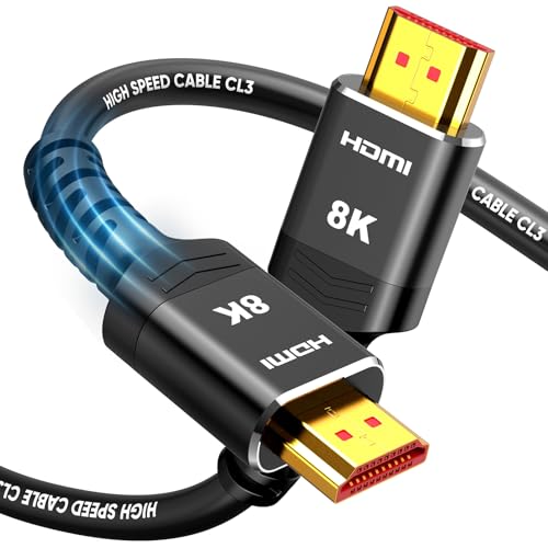 Highwings HDMI Cables 20FT Long, 8K Ultra High Speed HDMI 2.1 Cable [in-Wall CL3 Rated, 48Gbps] 8K@60 4K@120Hz/144Hz, HDMI Cord eARC HDCP 2.2 & 2.3, Compatible for XbX/S/HDTV/GPUs 30 & 40 Series - Image 1