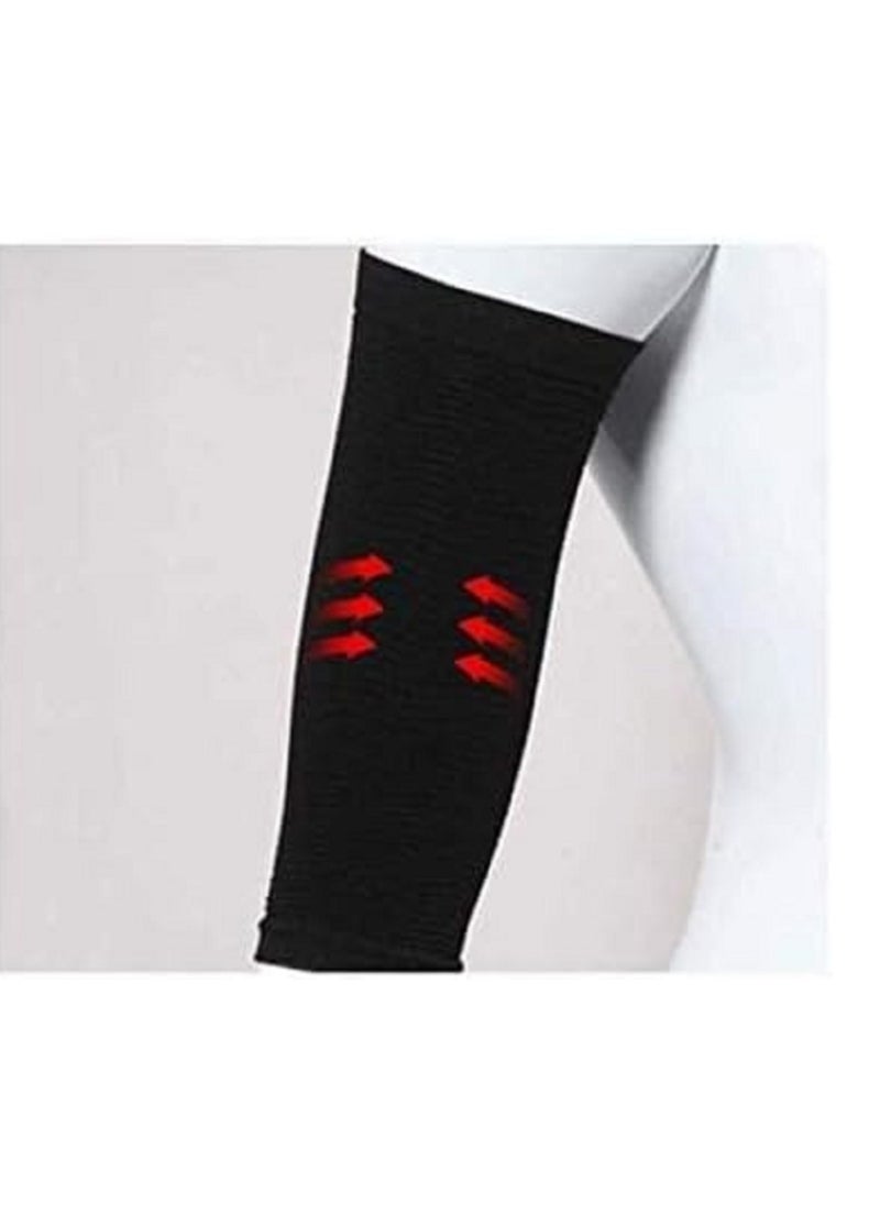 Generic - Flabby arm sleeve, soft compression sleeve for arm slimming for home work or at the gym, upper arm shaper, black color, one size - Image 1