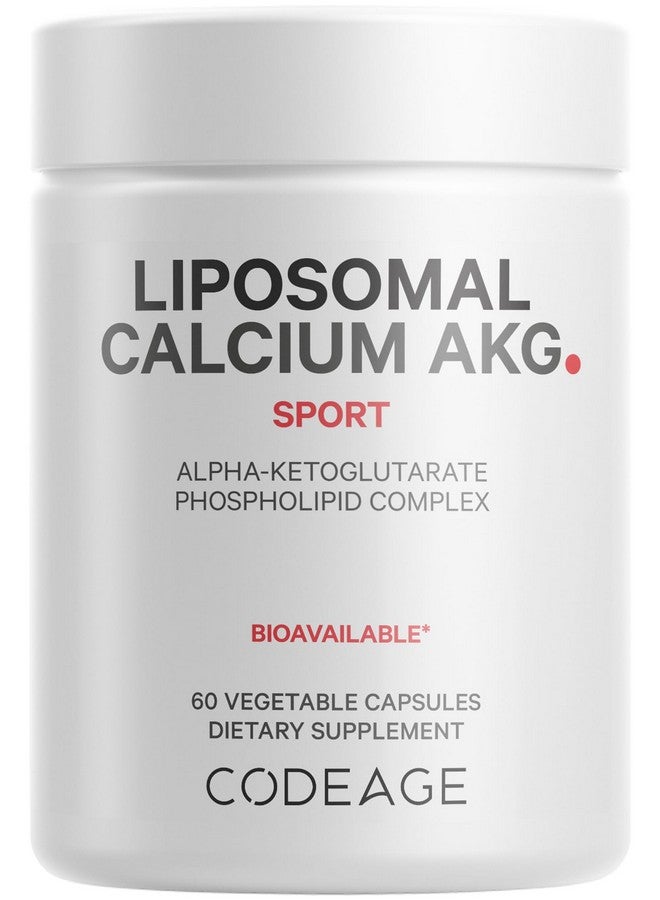 Codeage Liposomal Calcium AKG Supplement - Calcium Alpha-Ketoglutarate - 2-Month Supply - Liposomal Delivery - 1 Capsule Per Serving - Non-GMO, Gluten-Free - 60 Capsules - Image 1