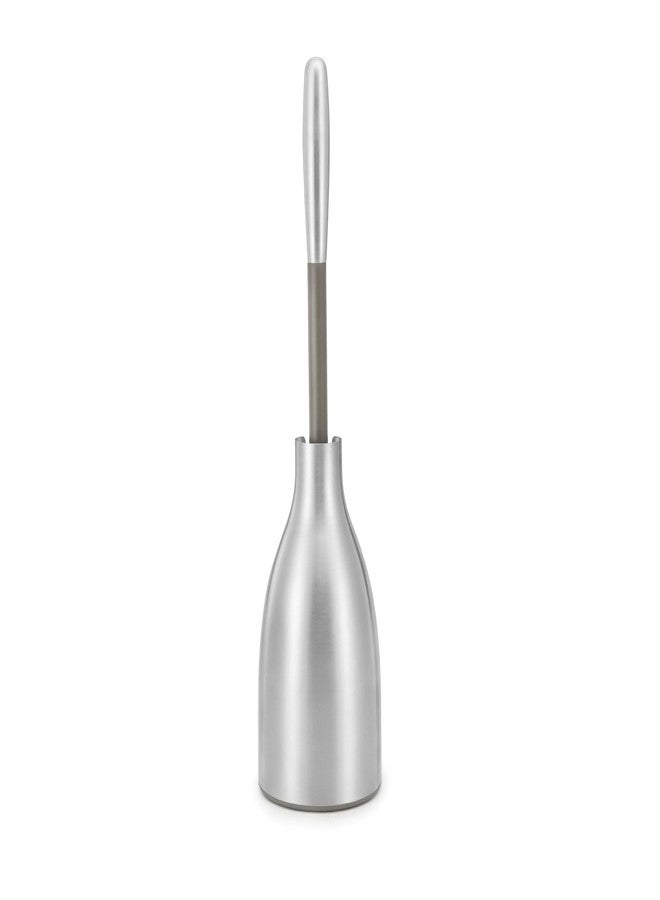 Polder Sleek Stainless Steel Toilet Brush with Caddy, Slim and Discreet Design, Open-Back Design for Odor Control, Rust-Resistant Stainless Steel - Image 1