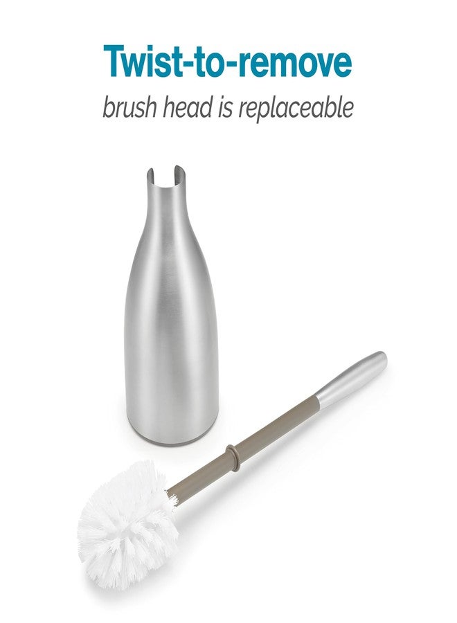 Polder Sleek Stainless Steel Toilet Brush with Caddy, Slim and Discreet Design, Open-Back Design for Odor Control, Rust-Resistant Stainless Steel - Image 3
