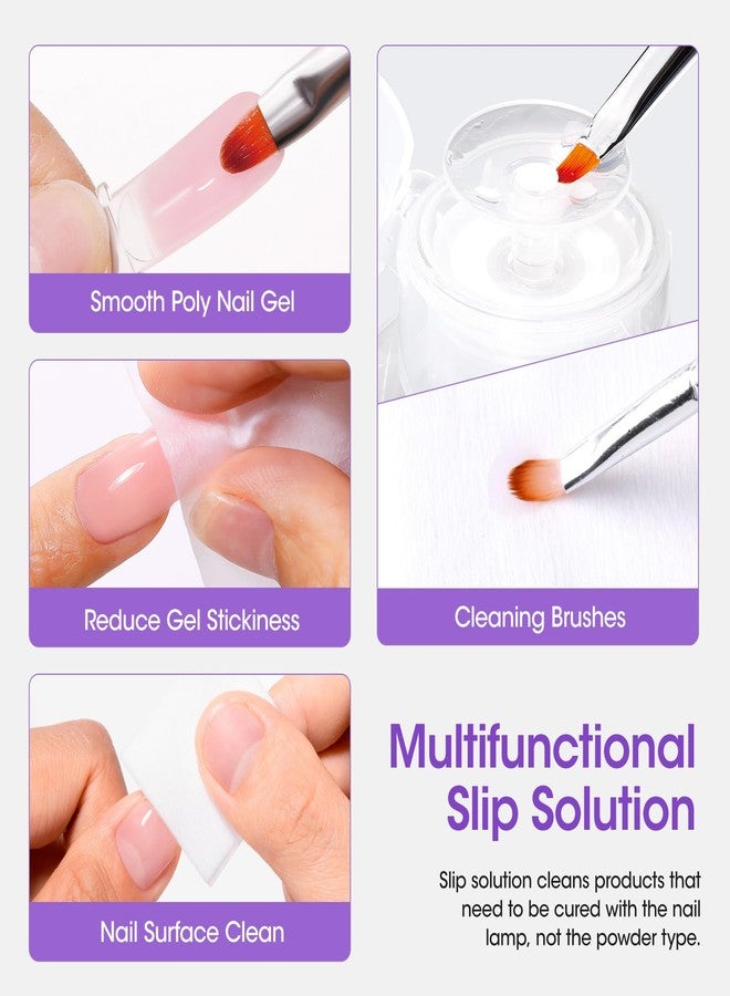 Gellen 473ml/16oz Slip Solution for Polygel Nails with Nail Brush, Pump Bottle Design Polygel Solution, Anti-stick Liquid for Poly Extension Gel & Nail Cleanser in a Bottle, Home Salon Cleaning Liquid - Image 3