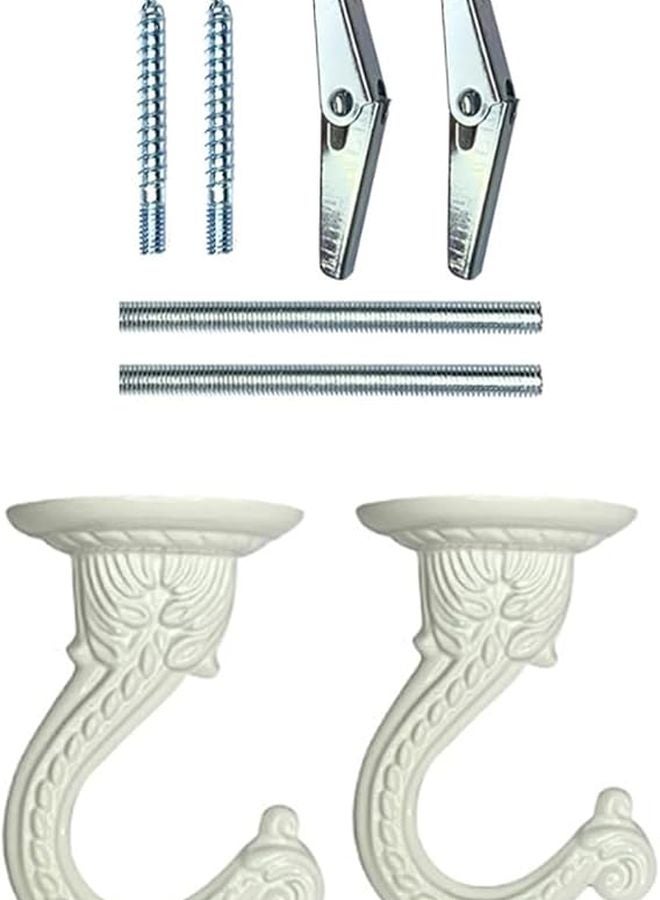 White Heavy Duty Ceiling and Wall Hooks for Plants Chandeliers Indoor Outdoor Rust Finish - Image 2