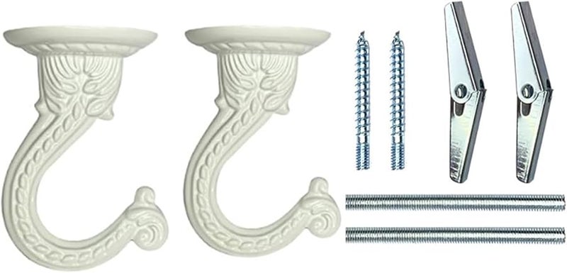 White Heavy Duty Ceiling and Wall Hooks for Plants Chandeliers Indoor Outdoor Rust Finish - Image 4