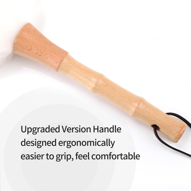 FeelfunFeather Feather Duster, Lambswool Duster for Cleaning,with Solid Wooden Handle,Leather Hang Strap,Anti-Static 14.9 inch Washable Reusable Small Hand Duster(Natural) for Office, Home and Car - Image 5