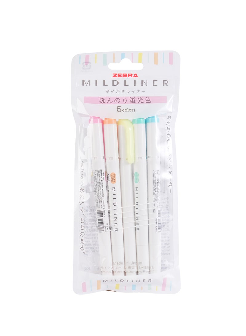 زيبرا مظهر ميلدلاينر 5 الوان , مستلزمات المدرسة والمكتب ، لتخطيط دفتر اليوميات , الملاحظات , الرسم - Image 1