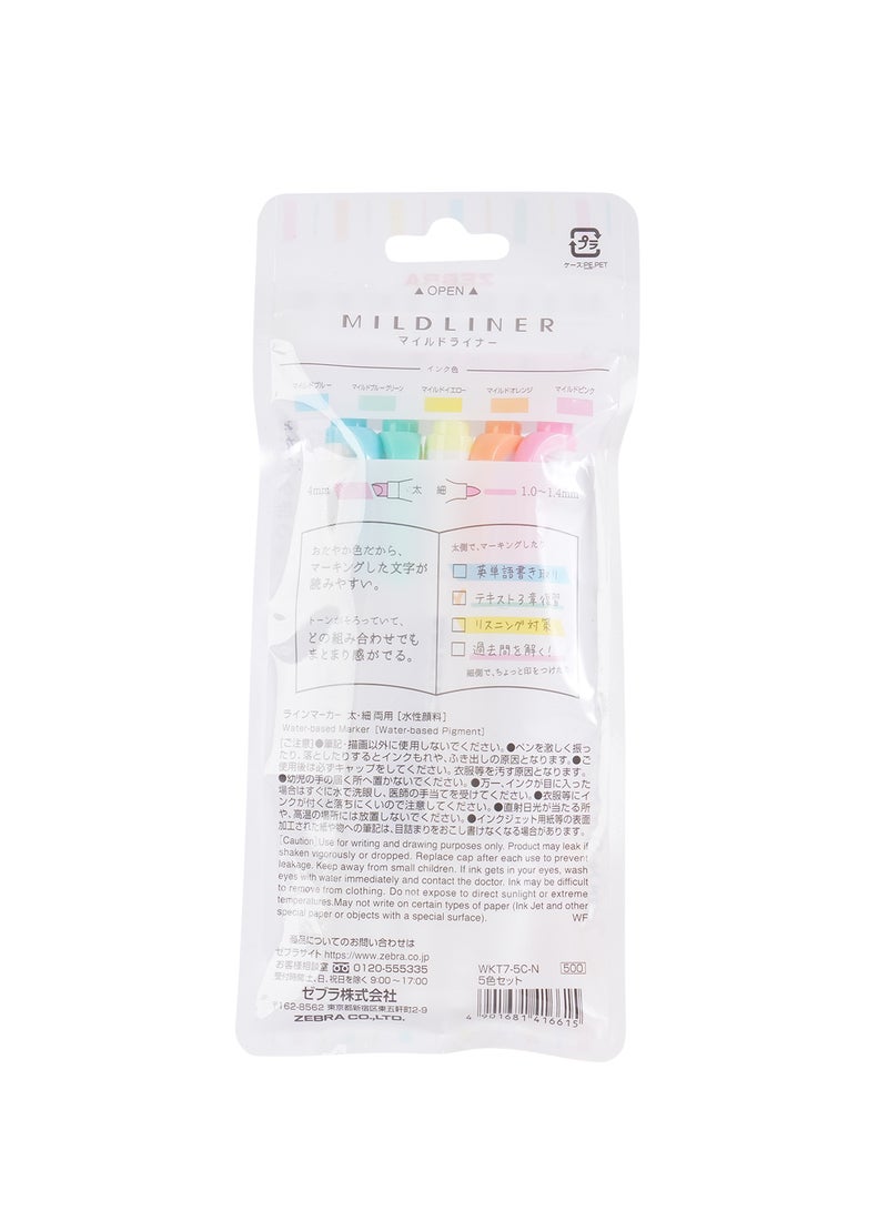 زيبرا مظهر ميلدلاينر 5 الوان , مستلزمات المدرسة والمكتب ، لتخطيط دفتر اليوميات , الملاحظات , الرسم - Image 2