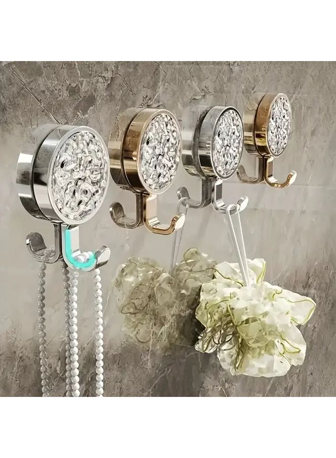 خطافان حائط لاصقان باللون الذهبي للتركيب بدون حفر لباب الحمام - Image 2