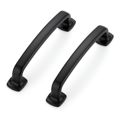 Ravinte Decor 5 Pack Arch Cabinet Pulls 334 Inch Black Drawer Handles for Kitchen Dresser Cabinet Doors Curved Solid Hardware - Image 1