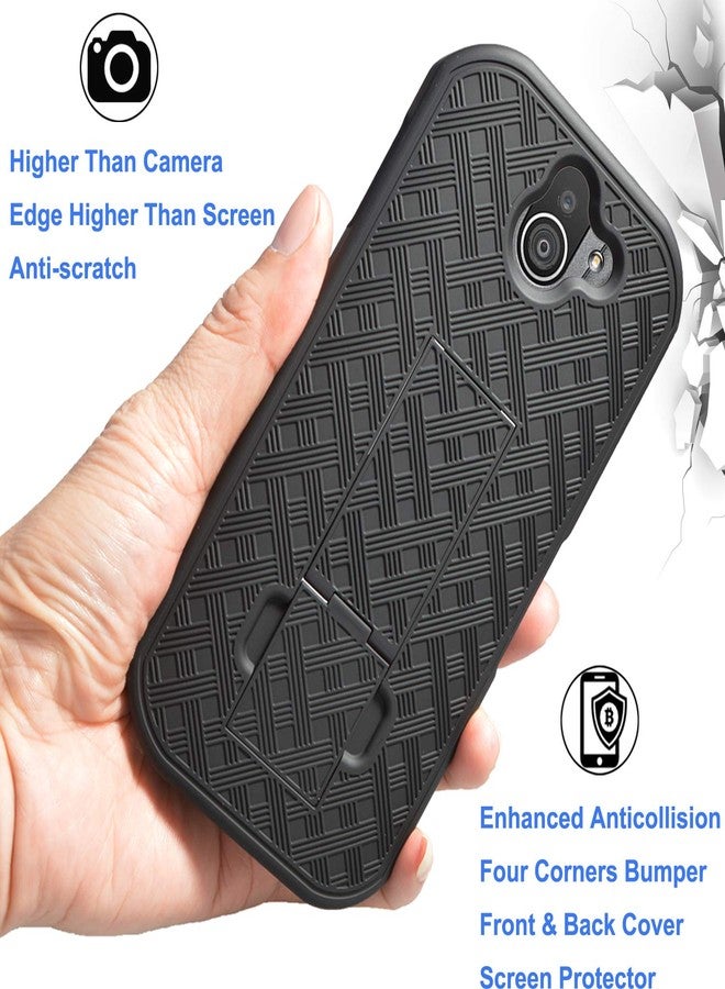Ailiber Kyocera DuraForce Pro 2 Case, E6910 Holster with Screen Protector, Swivel Belt Clip, Kickstand Holder, Shock Proof Pouch Slim Shell Slide Cover for Verizon Kyocera Dura Force Pro2 - Black - Image 3