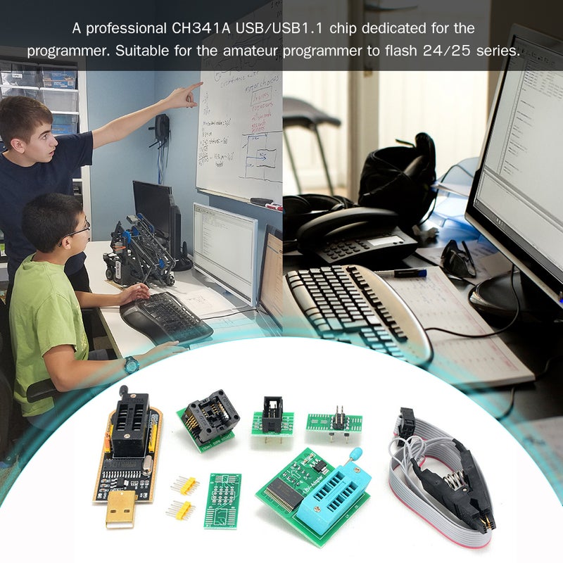 مجموعة مبرمج USB CH341A مع مقبض SOP8 ومحرق EEPROM ومفلاش BIOS ومجموعة مبرمج فلاش SPI مع محول 1.8 فولت ومقبس SOP8 150밀 سلسلة 24/25 - Image 4