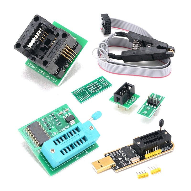 مجموعة مبرمج USB CH341A مع مقبض SOP8 ومحرق EEPROM ومفلاش BIOS ومجموعة مبرمج فلاش SPI مع محول 1.8 فولت ومقبس SOP8 150밀 سلسلة 24/25 - Image 1