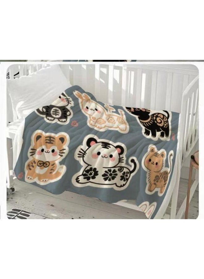 عام بطانية رقيقة من الفانيلا الكرتونية للأطفال والرضع (دافئة ومريحة، ومناسبة للنوم والألعاب) 70 سم * 100 سم - Image 2