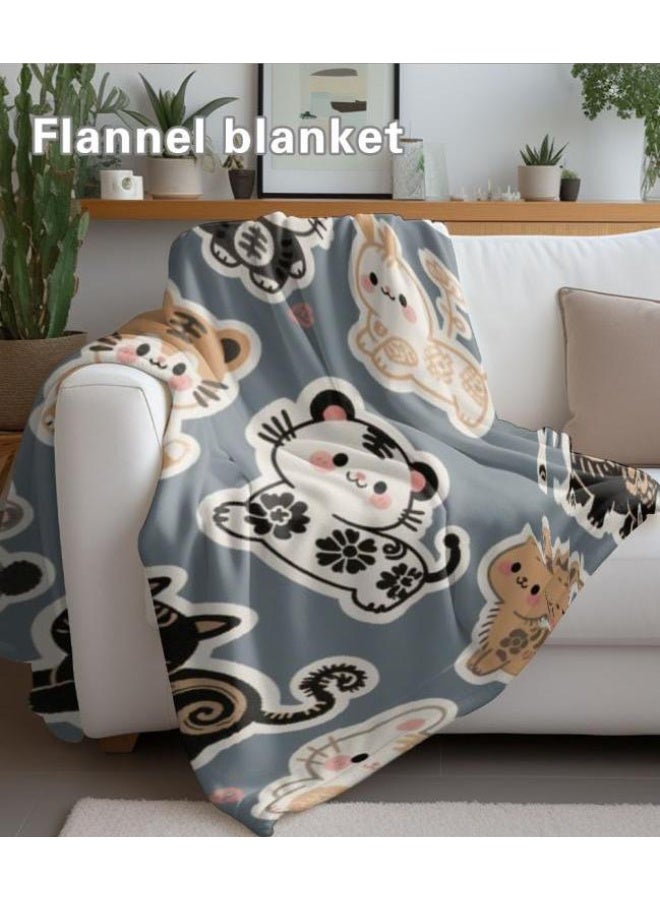 عام بطانية رقيقة من الفانيلا الكرتونية للأطفال والرضع (دافئة ومريحة، ومناسبة للنوم والألعاب) 70 سم * 100 سم - Image 4