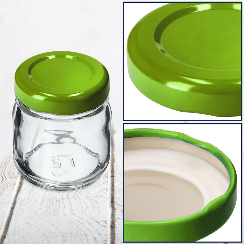 KADAX Set of 10 Mini Preserving Jars, 40 ml with TO43 Screw Lid, Green, Spice Jars, Tasting Jars & Jam Jars, Airtight & Dishwasher Safe - Image 4