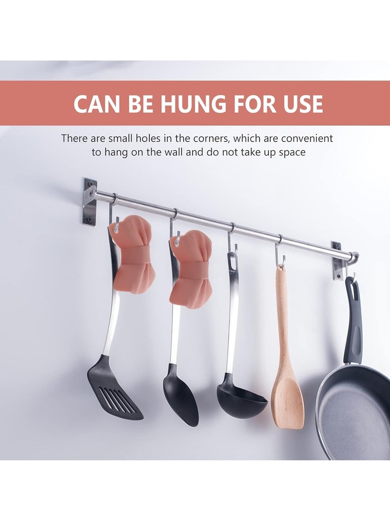 2 pcs Hot Skillet Handle Cover Holder Silicone Bowknot Pot Handle Sleeves Pot Holder Handle Cover for Cast Iron Skillets Cookware - Image 3