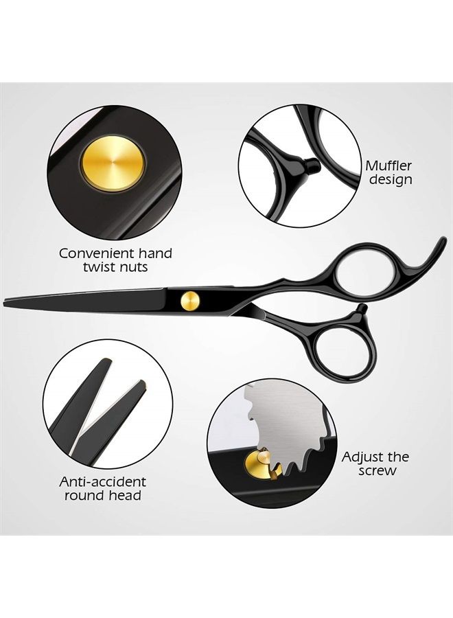 Himart Professional Home Hair Cutting Kit - Quality Home Haircutting Scissors Barber/Salon/Home Thinning Shears Kit with Comb and Case for Men and Women (Black #2) - Image 2