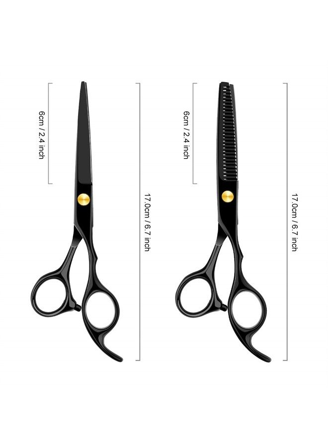 Himart Professional Home Hair Cutting Kit - Quality Home Haircutting Scissors Barber/Salon/Home Thinning Shears Kit with Comb and Case for Men and Women (Black #2) - Image 5