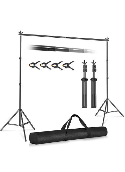 Adjustable Studio Photography Backdrop Stand Kit Black