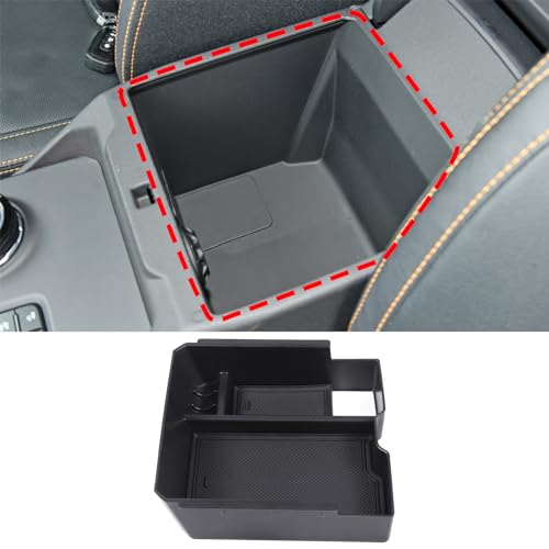 PIUGILH Center Console Storage Box Tray Fit for Ford Ranger/Everest 2023 Accessories, ABS Armrest Storage Box Center Console Organizer Tray (Power Handbrake Version) - Image 1