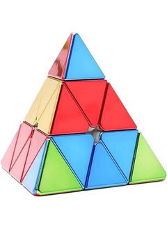 D ETERNAL D ETERNAL Magnity Magnetic pyraminx Metallic Mirror Reflective Stickerless Pyramid Speed Cube Metallic pyraminx Mminx,Kid  - Image 5