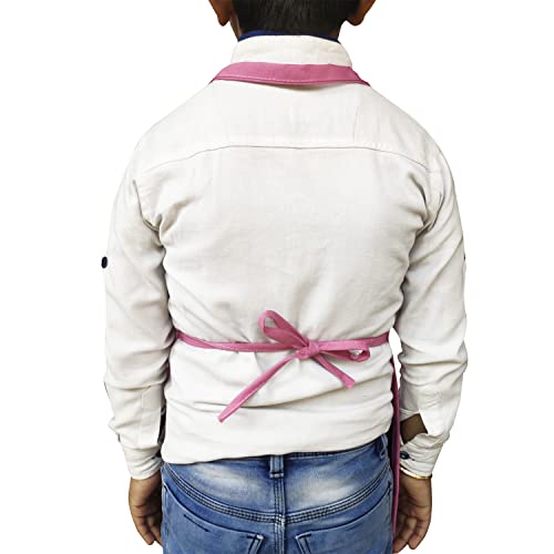 Switchon Polyester Waterproof Adjustable Kids Multi purpose Cooking Apron with a chef cap School Apron - Proudly made in india (Pink, 6Yrs to 11 Yrs) - Image 3