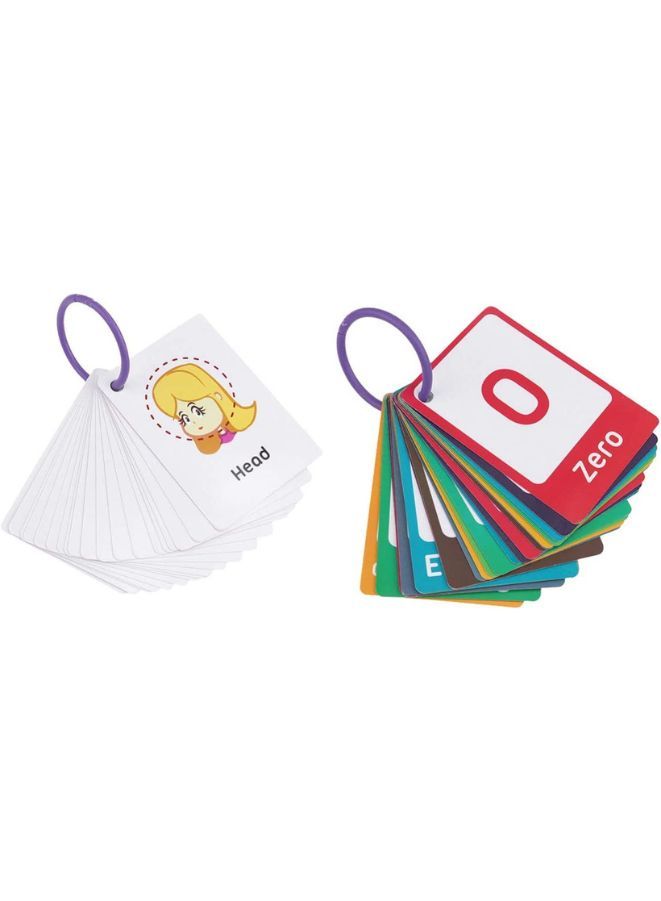 2 Sets Educational Flash Cards Pocket Card Preschool Teaching Cards for kids, Numbers and Body Parts  - Image 1