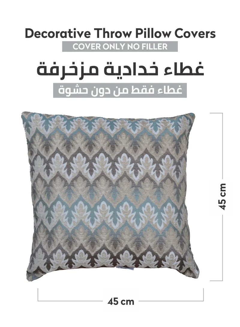 Donetella Cushion Cover,45X45 Cm (18X18 inch) 2-Pcs Decorative Throw Pillowcases Without Filler With Beautiful Abstract Art For Sofa Bed Living Room And Couch, Cloudy Grey