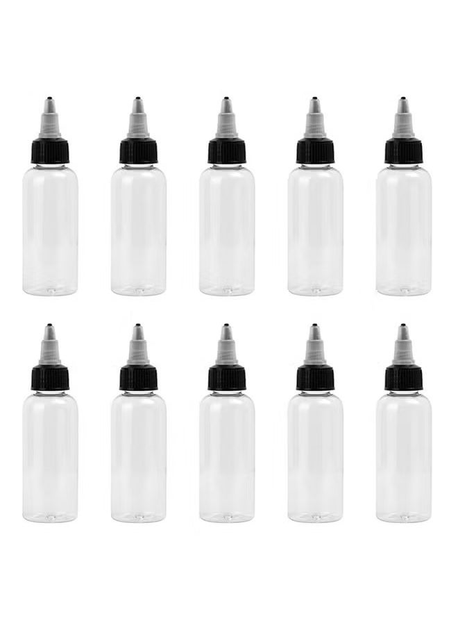 Ucanbe - 10-Piece Empty Tattoo Ink Bottles Clear/Black - Image 1