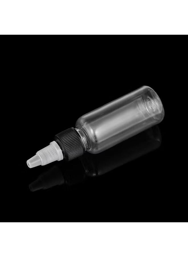 Ucanbe - 10-Piece Empty Tattoo Ink Bottles Clear/Black - Image 1