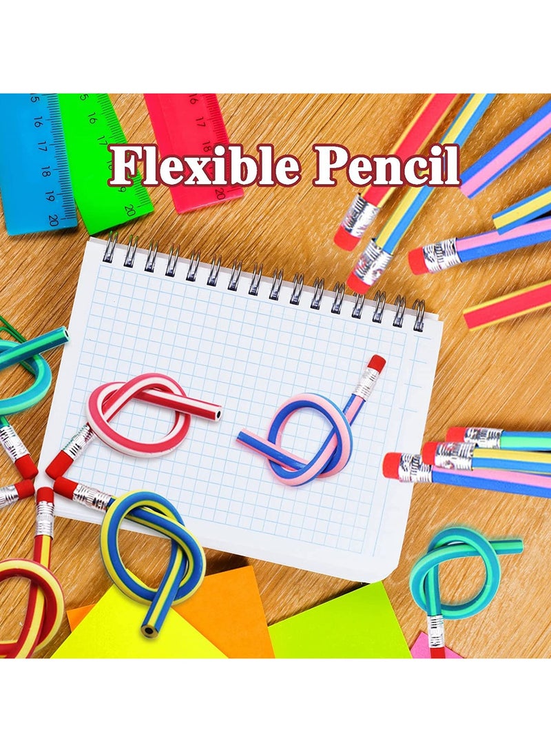 سونسر أقلام رصاص مرنة، 30 قطعة أقلام رصاص ناعمة وناعمة متعددة الألوان مخططة متعددة الألوان مع ممحاة للطلاب أو الأطفال - Image 5