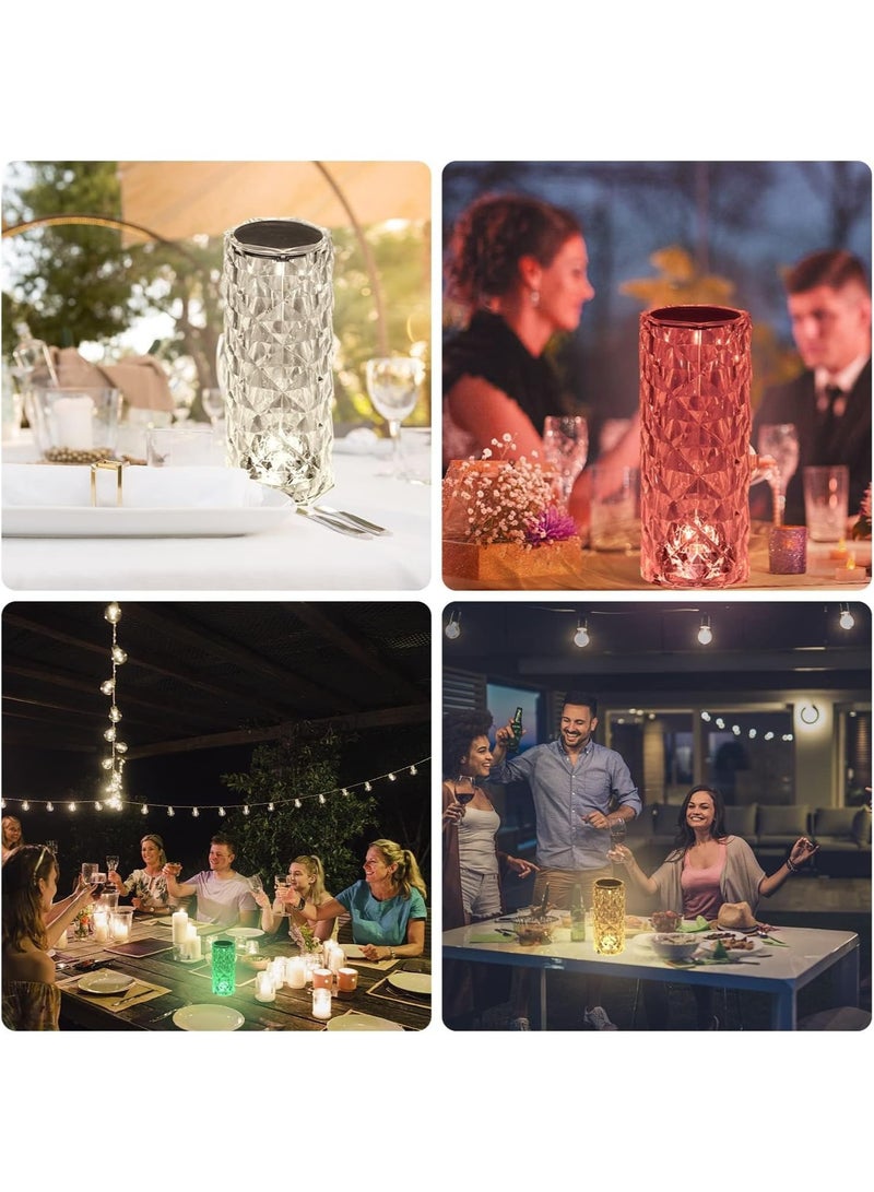 مصباح طاولة من الكريستال، مصباح طاولة من الكريستال، مصباح موجة الورد، مصباح وردي للتحكم عن بعد واللمس، إضاءة ليلية متغيرة الألوان RGB، قابل للتعتيم، إضاءة محيطة قابلة لإعادة الشحن عبر USB، إضاءة محيطة للديكور للعشاء/الحانات/غرفة الألعاب/غرفة المعيشة/غرفة النوم - Image 5