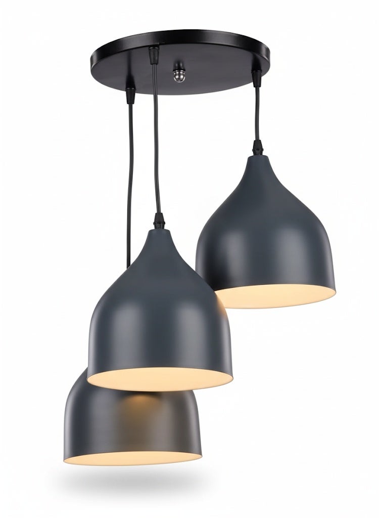 El Rawda Lighting 3M10GR High Quality Modern Design Ceiling Lamp for Living Room, Bedroom, or Hall - Grey