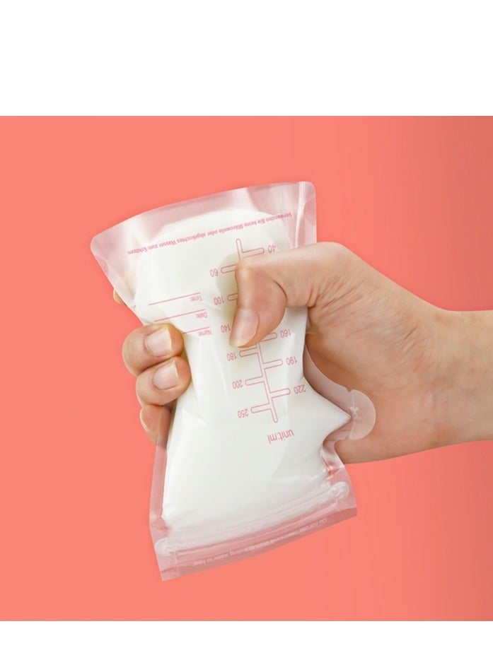 120 PCS Self Standing Breast milk Storage Bags, Food Grade Material.250ML,Milk Plastic Bag