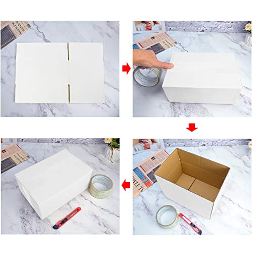 Calenzana 9x6x4 Shipping Boxes Set of 25, White Corrugated Cardboard Box for Packing Mailing Small Business - Image 3