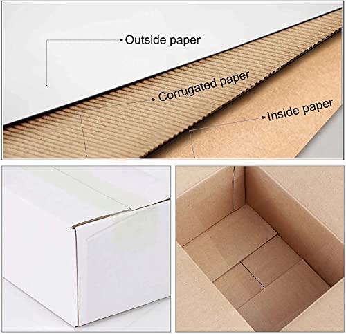Calenzana 9x6x4 Shipping Boxes Set of 25, White Corrugated Cardboard Box for Packing Mailing Small Business - Image 2