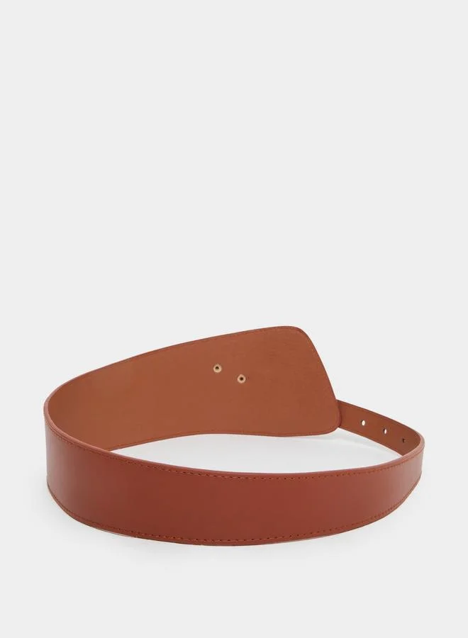 ستايلي Brown Wide Asymmetric Belt
