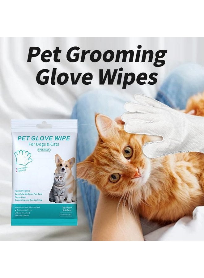 coldchill Pet Glove Wipe, Cleaning Glove for Dog and Cat, Fur Face, Ear, Eye, Paws Cleaning Wipes, Pet Wash Free Gloves, Cleaning Grooming Wipes for Daily Care and Traveling, No Rinse, Gentle, Thickened, 6PCS - Image 2