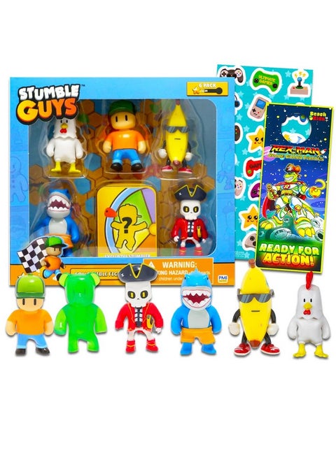 Officially Licensed Stumble Guys Collectible Figures - Bundle With 6 Random Characters Plus More | Toys for Boys and Girls