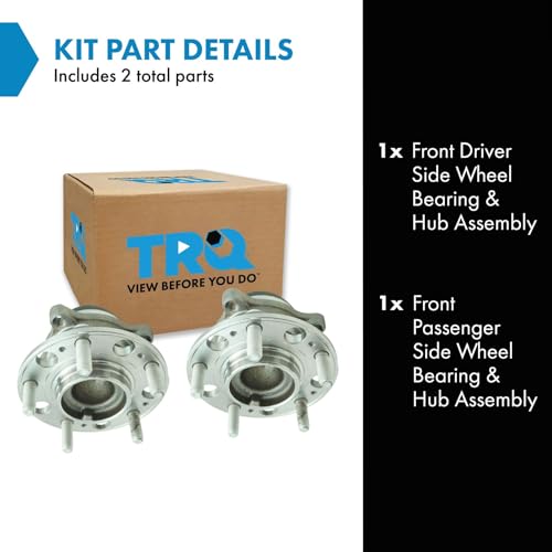 TRQ 2 Piece Front Wheel Bearing & Hub Assembly Set Compatible with 2010-2016 Hyundai Genesis Coupe - Image 2