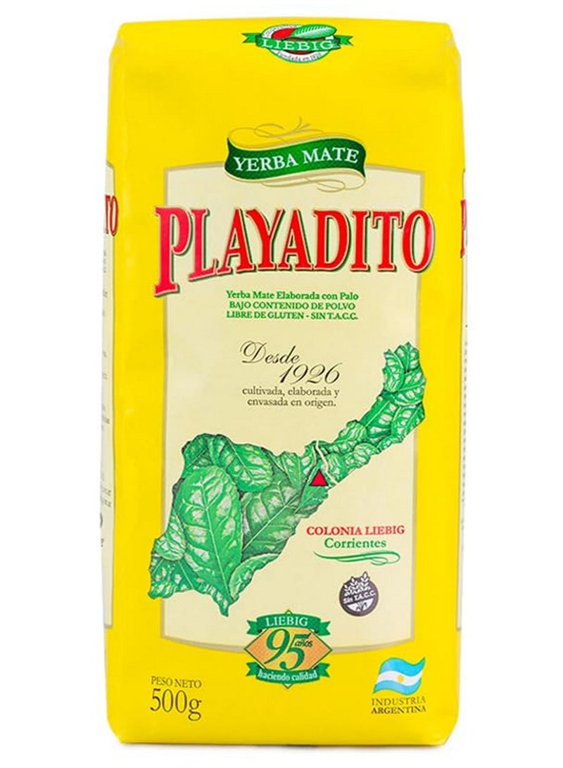 Yerba Mate Playadito Tea Leaves Traditional Con Palo From Colonia Liebig 500 G - Image 1