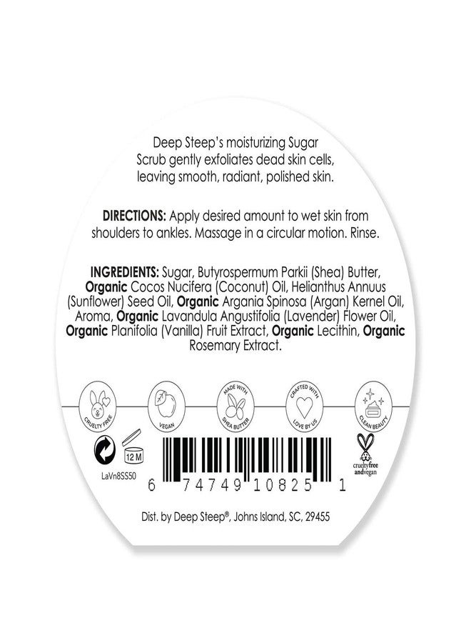 Deep Steep سكر مقشر عميق، لافندر فانيليا، 8 أونصة - مقشر جسم مقشر بزيت جوز الهند العضوي، زبدة الشيا وزيت الأركان - نباتي، جمال نظيف، بشرة ناعمة ومرطبة - Image 2