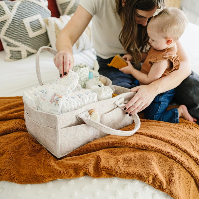 PUTSKA Baby Diaper Caddy Organizer - Nursery Storage Basket for Diaper Station, Baby Basket Shower Gifts List and Registry Must-Haves, Newborn Essentials, Nursery Decor for Boy or Girl-DarkMocha,XL - Image 5