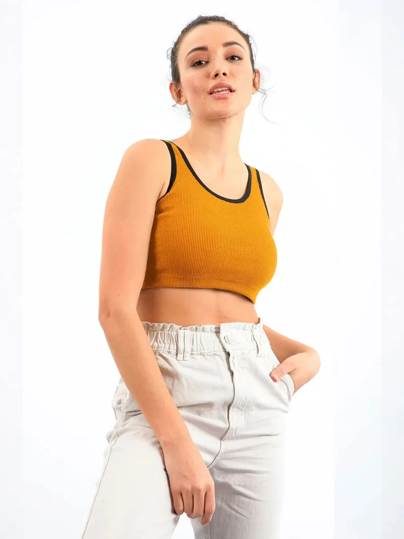 تومي لايف TOMMY Ribbed Sleeveless Crop Top