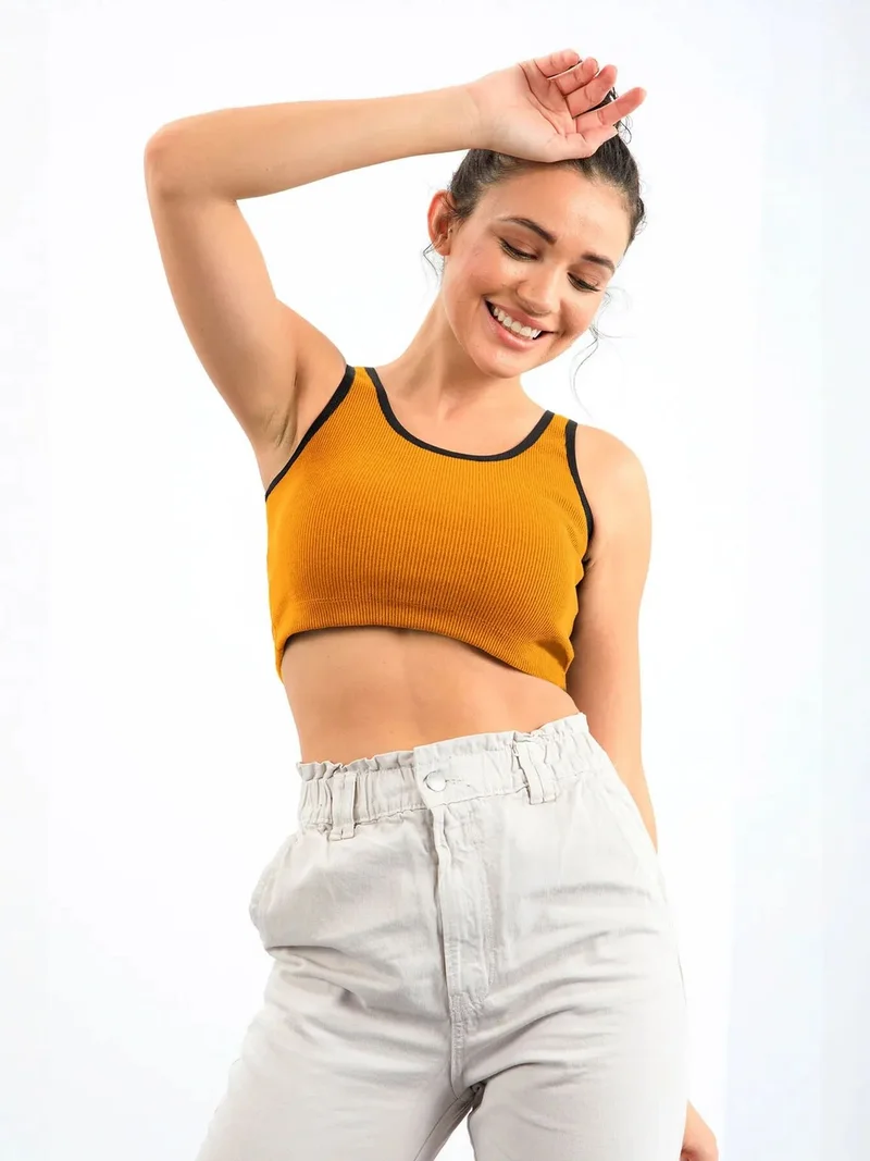 تومي لايف TOMMY Ribbed Sleeveless Crop Top