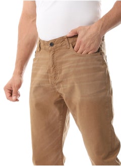 Andora Straight Leg Gabardine Pants_Beige  - Image 4