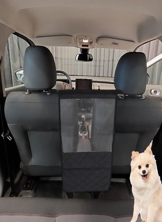 GLIDESMOOTH Dog Car Barrier, with Elastic Mesh, Universal Pet Divider, for Safe Driving with Children Pets, Easy Installation, Black, 27.6"x14.6" - Image 1