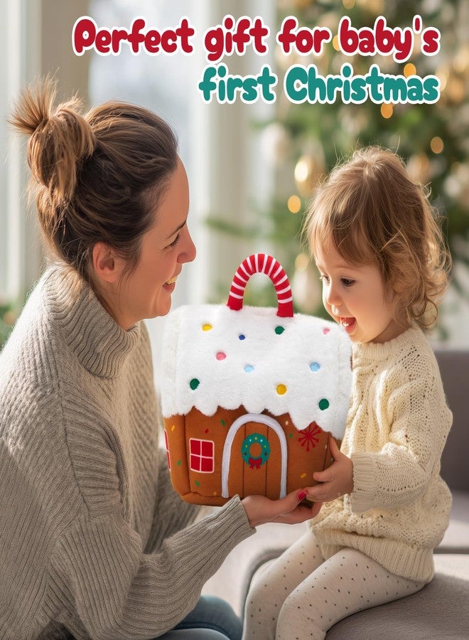 Glow Guards Baby First Christmas Plush Playset, Gingerbread House 5-Piece Stuffed Toy Set with Gingerbread Man, Reindeer, Christmas Tree, Snowman, Interactive for Babies Boys Girls, 7" - Image 3